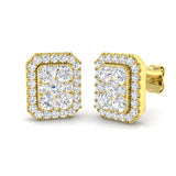 Carla Gold Cluster Diamond Earrings 1ct-2ct - Elegant Luxury Jewelry