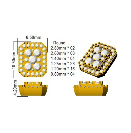 Carla Gold Cluster Diamond Earrings 1ct-2ct - Elegant Luxury Jewelry