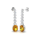 Tarty 5ct Multi Sapphire Diamond Earrings in Elegant Gold Setting