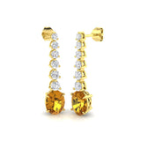Tarty 5ct Multi Sapphire Diamond Earrings in Elegant Gold Setting