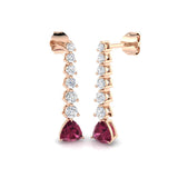 Timid Pink Tourmaline Diamond Earrings in Elegant Gold - 1.5ct Luxury Jewelry