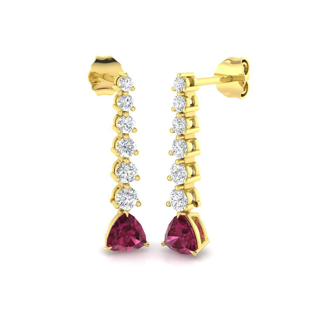 Timid Pink Tourmaline Diamond Earrings in Elegant Gold - 1.5ct Luxury Jewelry