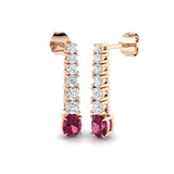 Tammy Pink Tourmaline Gold Earrings - Luxury 1.25-2ct Diamond Jewelry