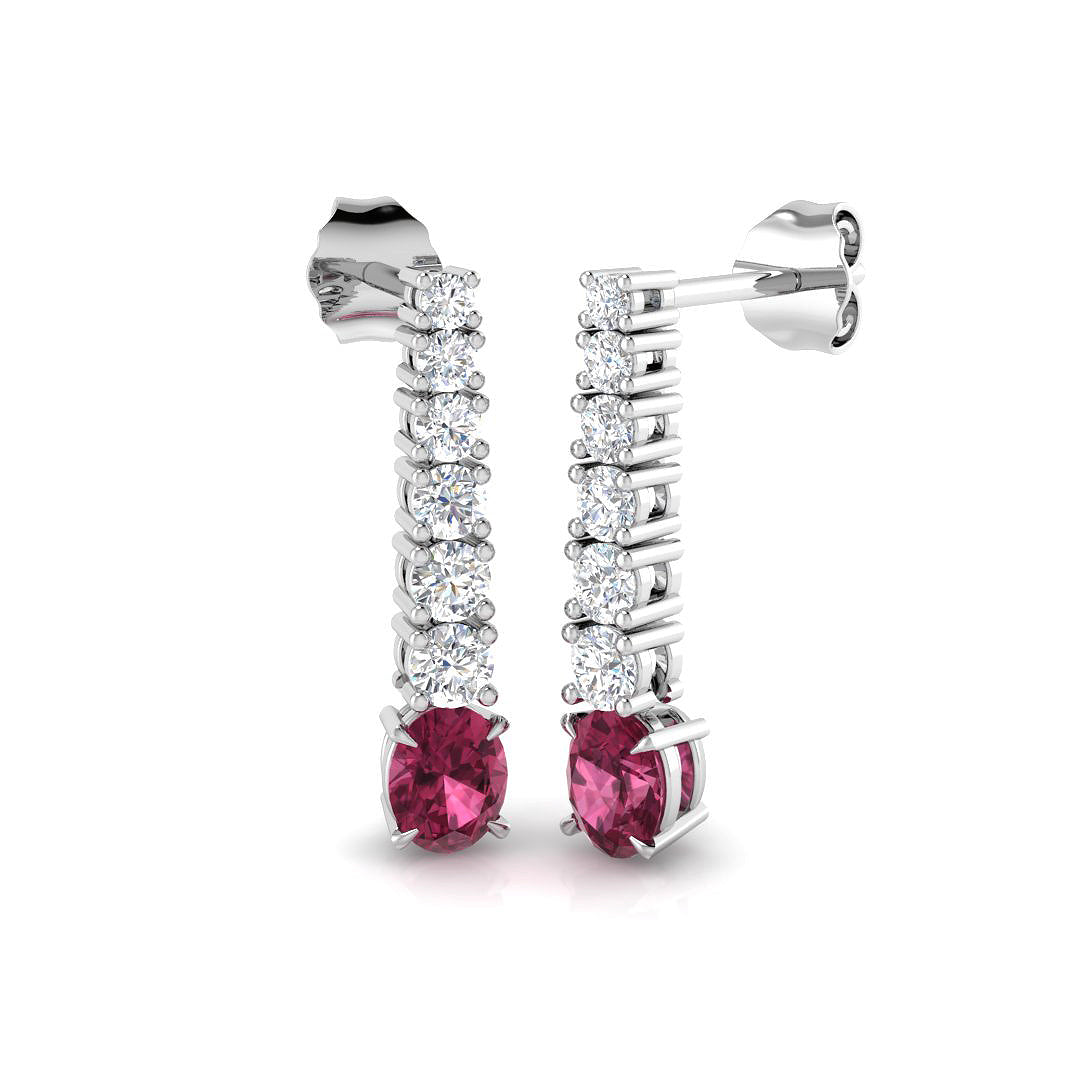 Tammy Pink Tourmaline Gold Earrings - Luxury 1.25-2ct Diamond Jewelry