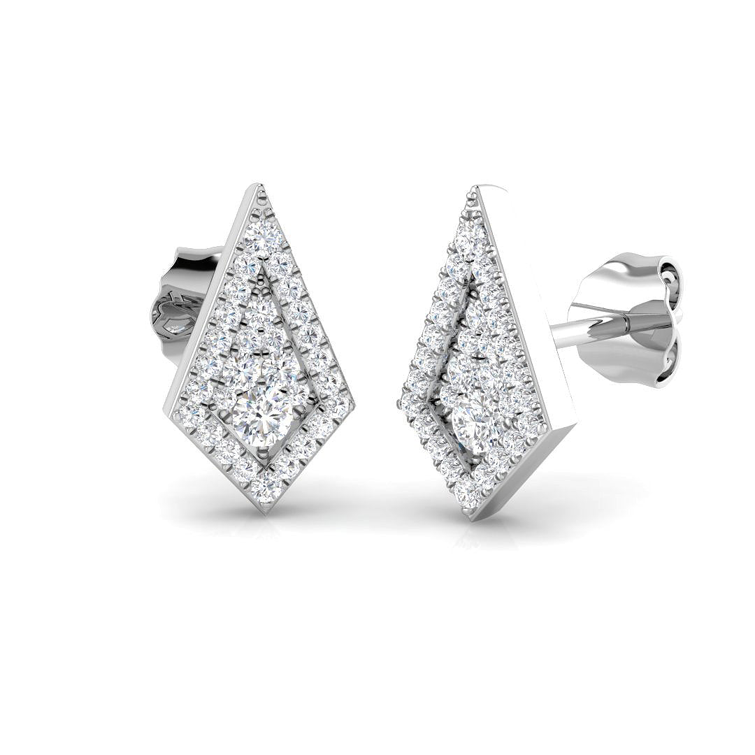 Stunning 0.20Ct Diamond Kite Shape Stud Earrings in White Gold