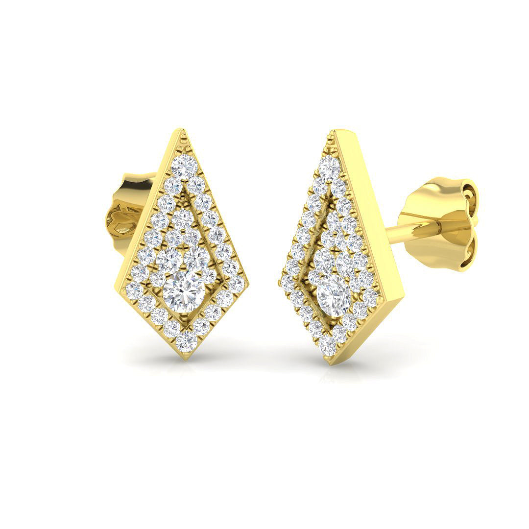Stunning 0.20Ct Diamond Kite Shape Stud Earrings in White Gold