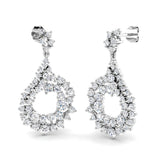 Luvly 3ct Gold Drop & Trilogy Diamond Earrings - Luxury Jewelry