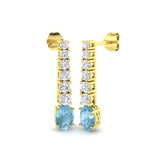 Tangy Gold Aquamarine Diamond Earrings | Luxe 2ct to 8ct Elegance