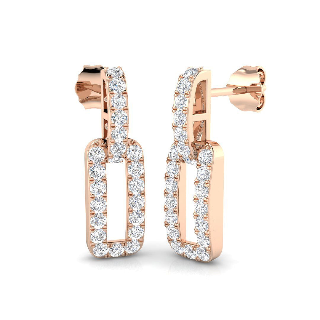 "Sticky Gold Drop & Trilogy Diamond Earrings | 0.5ct Luxury Jewelry"