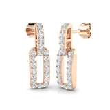 "Sticky Gold Drop & Trilogy Diamond Earrings | 0.5ct Luxury Jewelry"