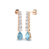 "Elegant Tiddy Aquamarine Diamond Earrings in Gold | Luxury 3-5ct"
