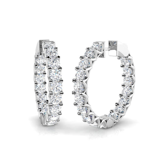 Hoop Earrings - Erepy Elegant 6.5ct Diamond Gold