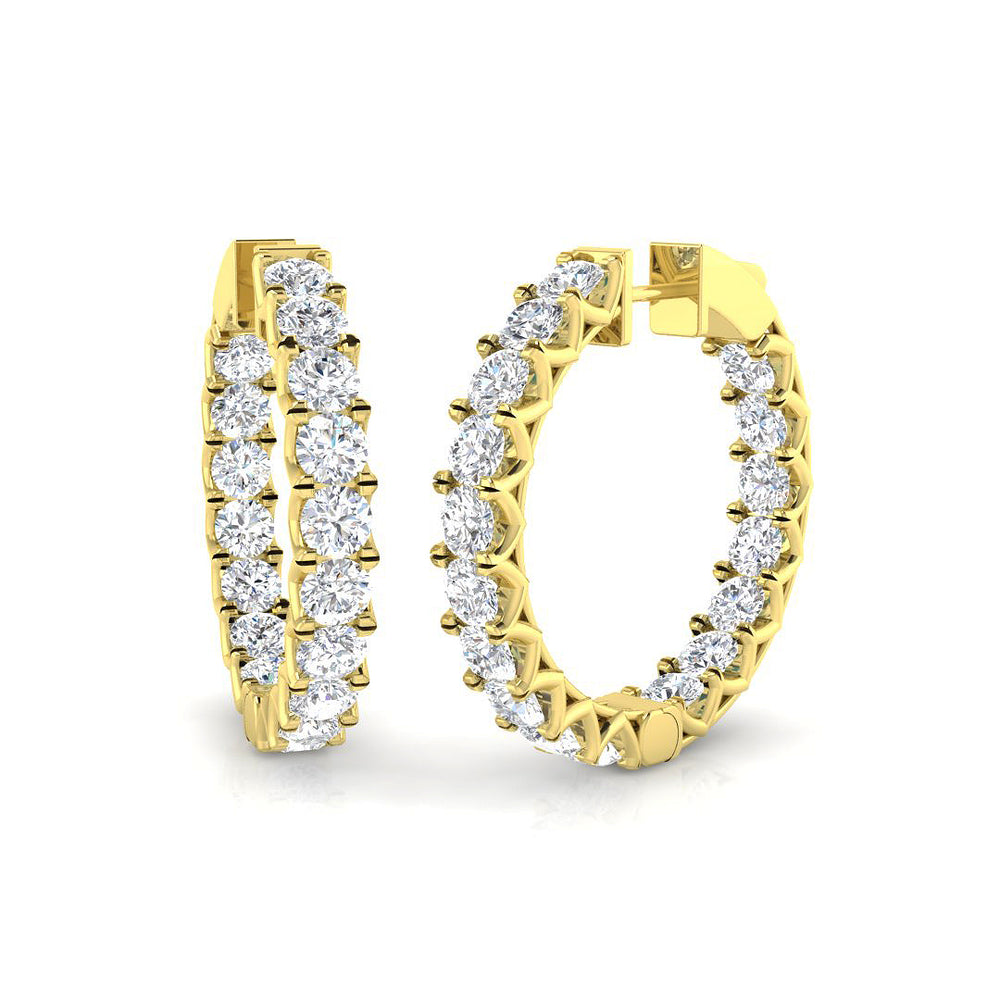 Hoop Earrings - Erepy Elegant 6.5ct Diamond Gold