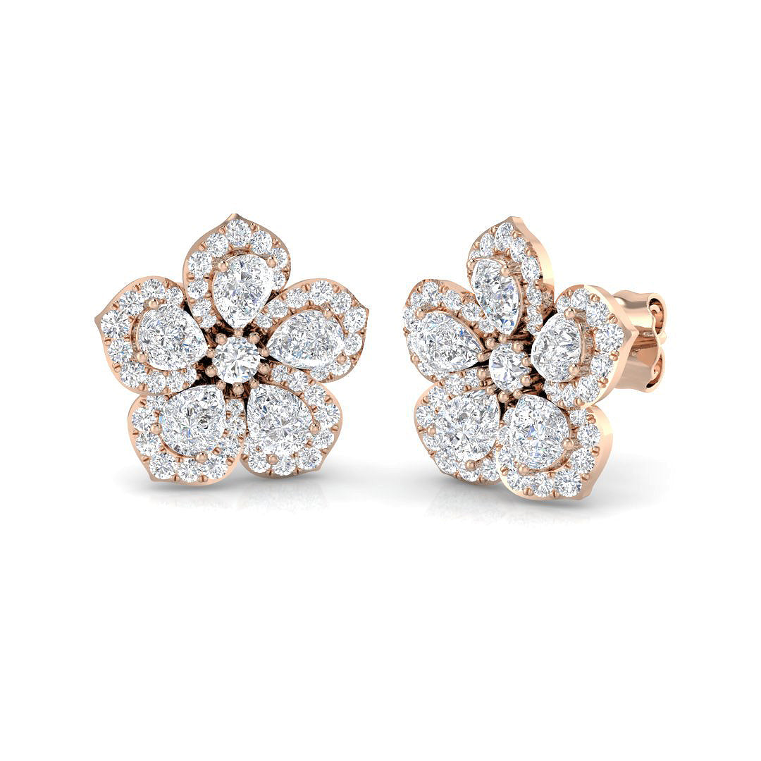 Toppy 1.5ct-2ct Gold Diamond Earrings | Elegant Gold Jewelry Design