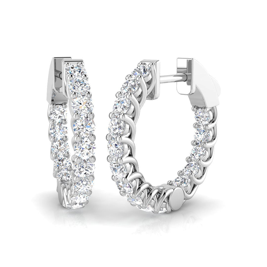 9ct White Gold 1.21ct Lab Grown Diamond Hoop Earrings
