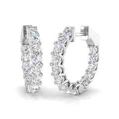 2.1 Carat D-E/VS Lab Grown Diamond Hoops Earring 9k White Gold Ready To Ship