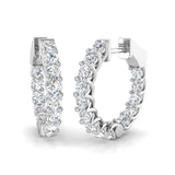 9ct White Gold 2.06ct Lab Grown Diamond Hoop Earrings