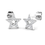 0.12ct Natural Diamond Round Cut Stud Earrings in 9K White Gold