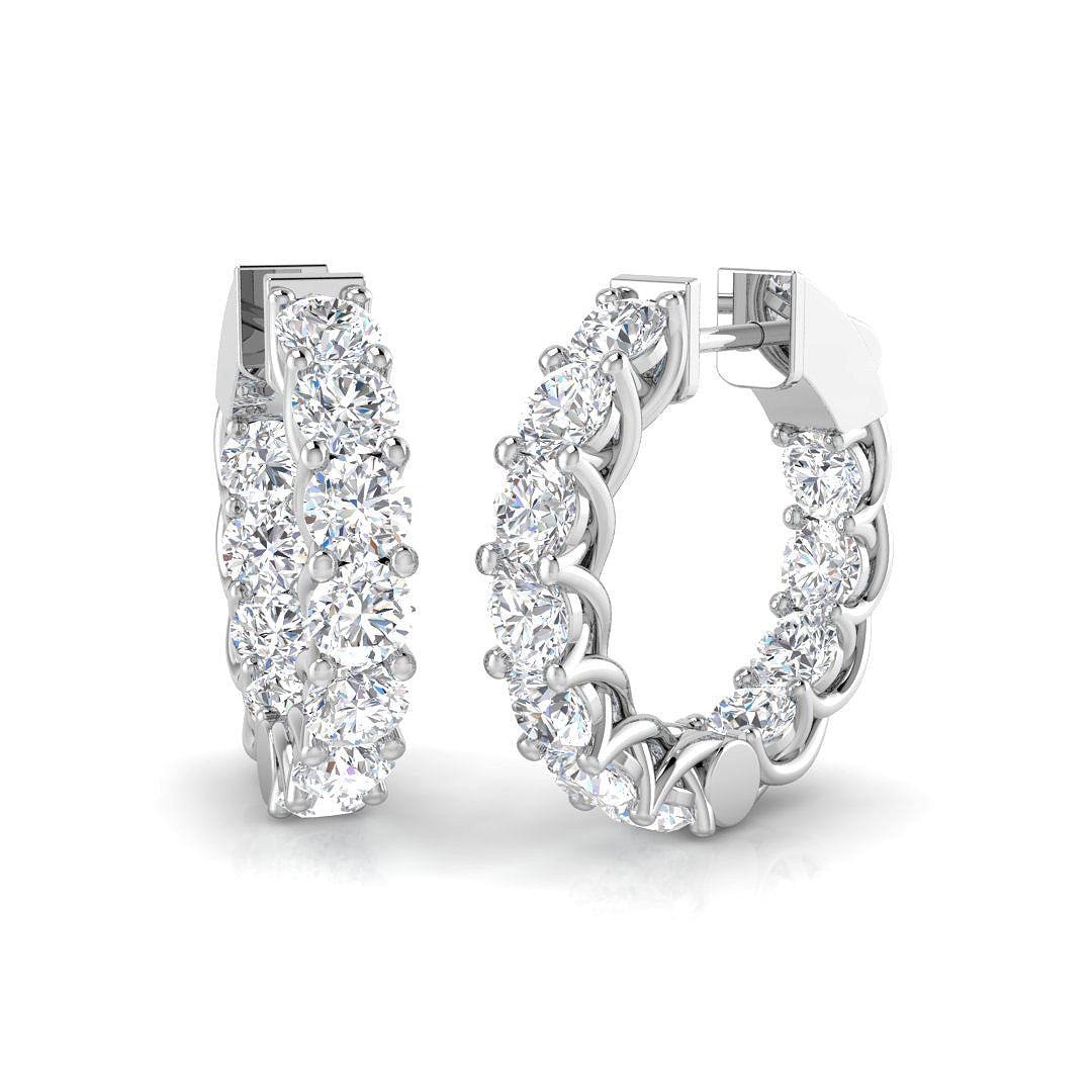 4.4 Carat D-E/VS Lab Grown Diamond Hoops Earring 9k White Gold Ready To Ship