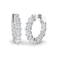4.4 Carat D-E/VS Lab Grown Diamond Hoops Earring 9k White Gold Ready To Ship
