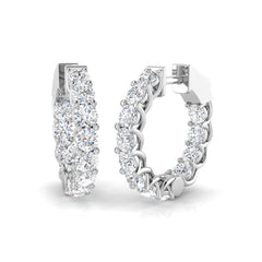 3.6 Carat D-E/VS Lab Grown Diamond Hoops Earring 9k White Gold Ready To Ship