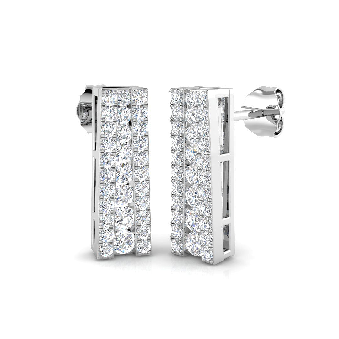 Tonky 1ct Gold Diamond Shape Earrings - Luxury Elegant Jewelry