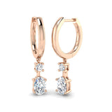 Lussy Luxury Gold Drop Trilogy Diamond Earrings - 0.5ct to 1ct Elegance