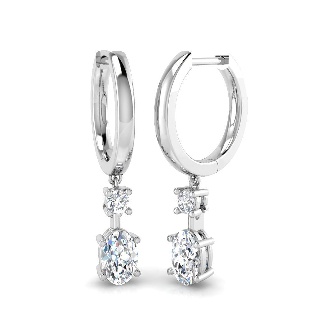 Lussy Luxury Gold Drop Trilogy Diamond Earrings - 0.5ct to 1ct Elegance