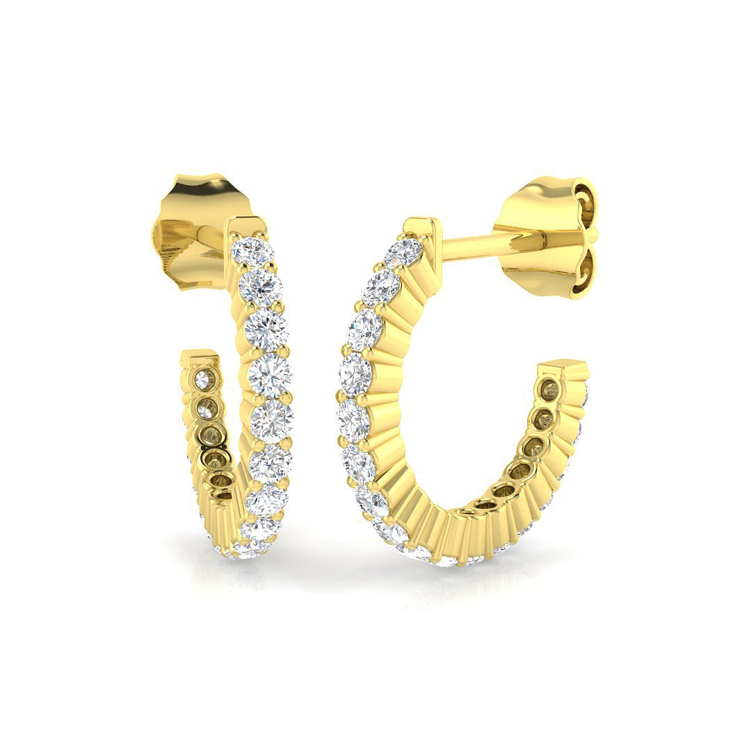 Hoop Earrings - Erhby 1ct Gold Pure Radiance