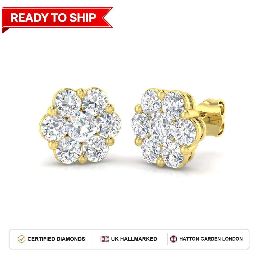 Lab grown diamond earring