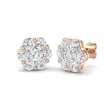 Cayla 2ct Gold Cluster Diamond Earrings - Elegant Luxury Jewelry