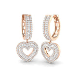 "Elegant Tumvy 1.75ct Gold Drop & Trilogy Diamond Earrings"