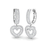 "Elegant Tumvy 1.75ct Gold Drop & Trilogy Diamond Earrings"