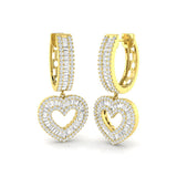 "Elegant Tumvy 1.75ct Gold Drop & Trilogy Diamond Earrings"