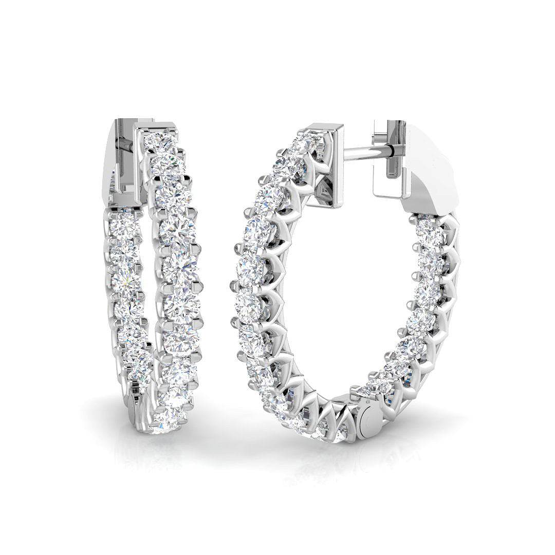 Hoop Earrings - Tulry 1ct To 2.5ct Premium Diamond Sparkle