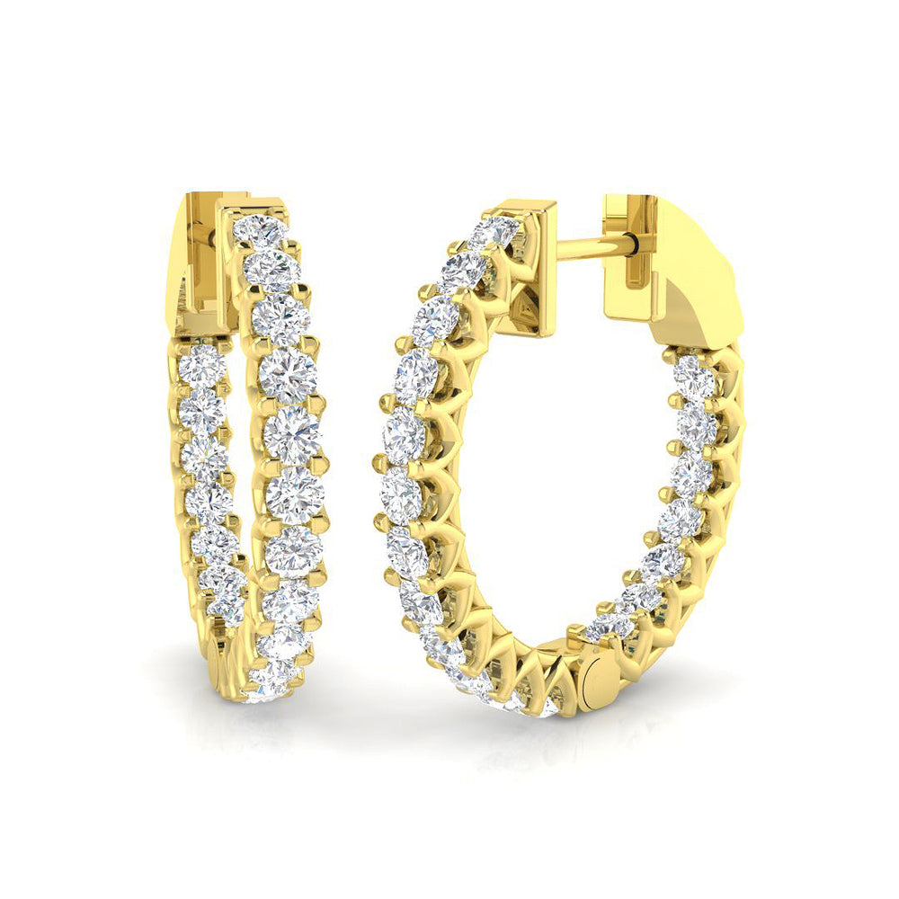 Hoop Earrings - Tulry 1ct To 2.5ct Premium Diamond Sparkle