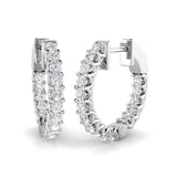 9ct White Gold 0.94ct Lab Grown Diamond Hoop Earrings