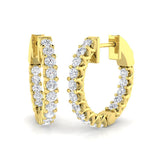 9ct Yellow Gold 0.94ct Lab Grown Diamond Hoop Earrings