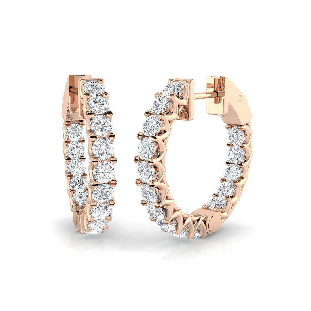 Hoop Earrings - Luvry 0.33ct Gold Diamond Luxury Elegance