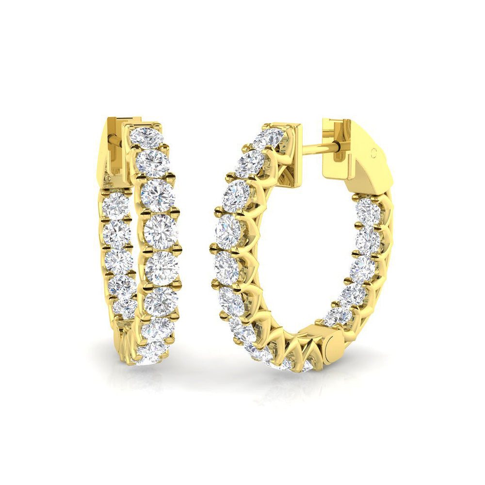 Hoop Earrings - Luvry 0.33ct Gold Diamond Luxury Elegance
