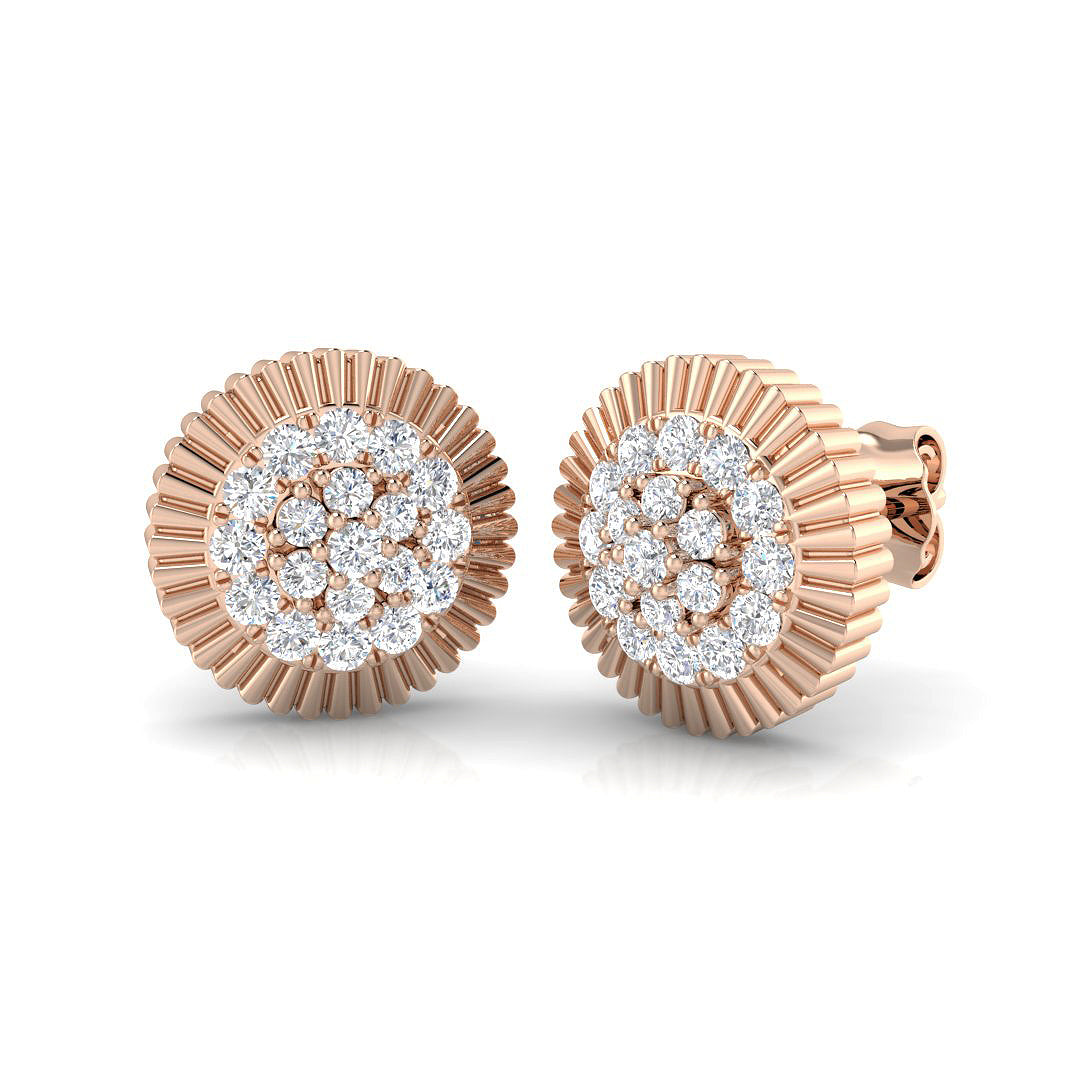 Tulsy Luxury Gold Cluster Diamond Earrings | 0.33ct Elegance