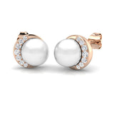 "Dwyer 3ct Gold Pearl Diamond Earrings - Luxury Bridal Jewelry"