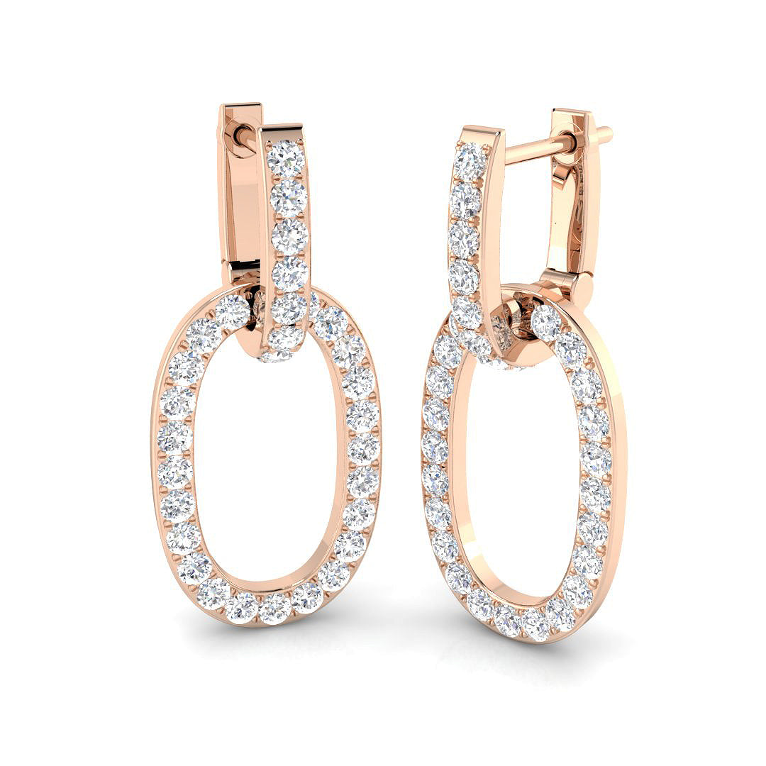 Eriby Gold Drop & Trilogy Diamond Earrings – Luxurious 1ct to 2ct Sparkle