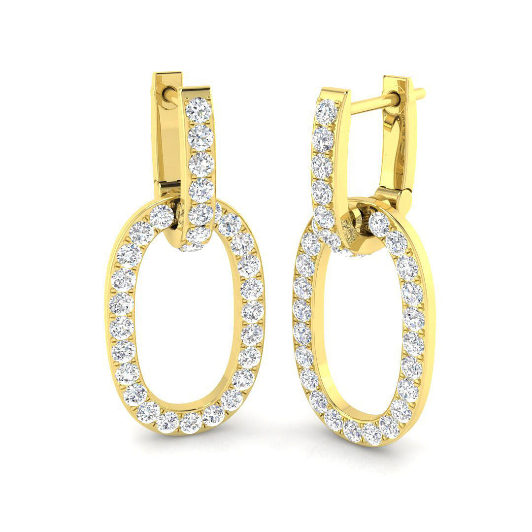 Eriby Gold Drop & Trilogy Diamond Earrings – Luxurious 1ct to 2ct Sparkle