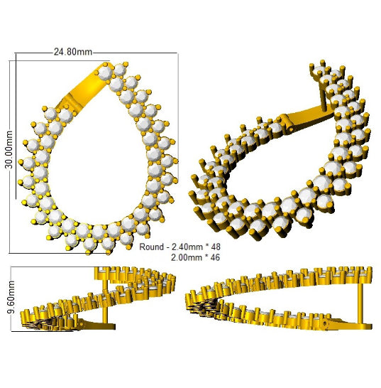 Natural & Lab-Grown Round Cut Diamond Twisted Hoop Earrings | Prong Set