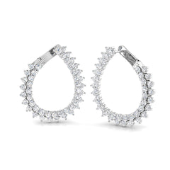 3.7 Carat D-E/VS Lab Grown Diamond Hoops Earring 9k White Gold Ready To Ship