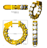 8,75 ct natürliche und im Labor gezüchtete Diamant-Creolen im Rundschliff | Krappenfassung