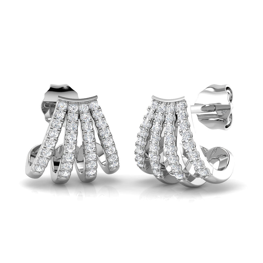 0.19ct Natural Diamond Round Cut Stud Earrings in 9K White Gold