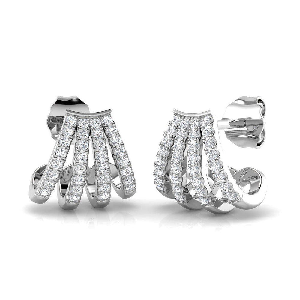 0.19ct Natural Diamond Round Cut Stud Earrings in 9K White Gold