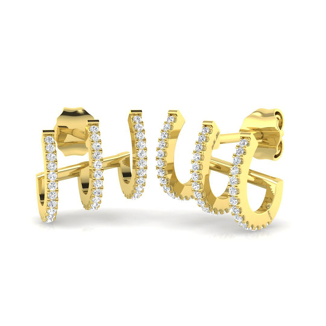 Dunny Luxury Gold Diamond Crawler Earrings | Elegant Style 0.1-0.5ct